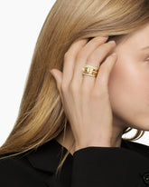 Stax Statement Ring in 18K Yellow Gold with Champagne Citrine and Diamonds, 22mm